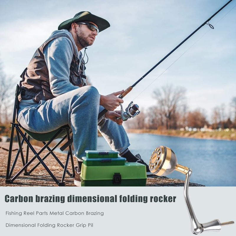 Fishing Reel Folding Rocker Grip Pill Spinning Fishing Wheel Handle (M)