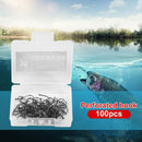100pcs/box High Carbon Steel Fishhooks Barbed Hooks High Efficiency (4)