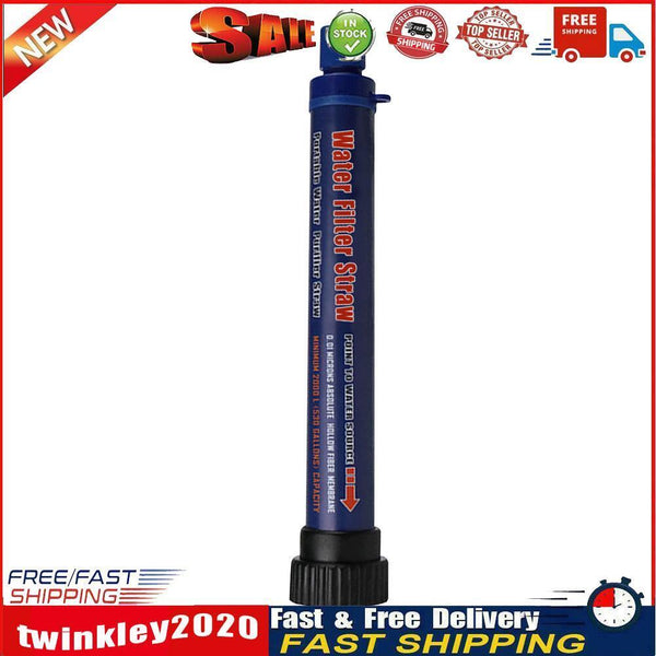 Camping Filter Straw Water Purifier Outdoor Drink Water Filter (Navy Blue) Newly