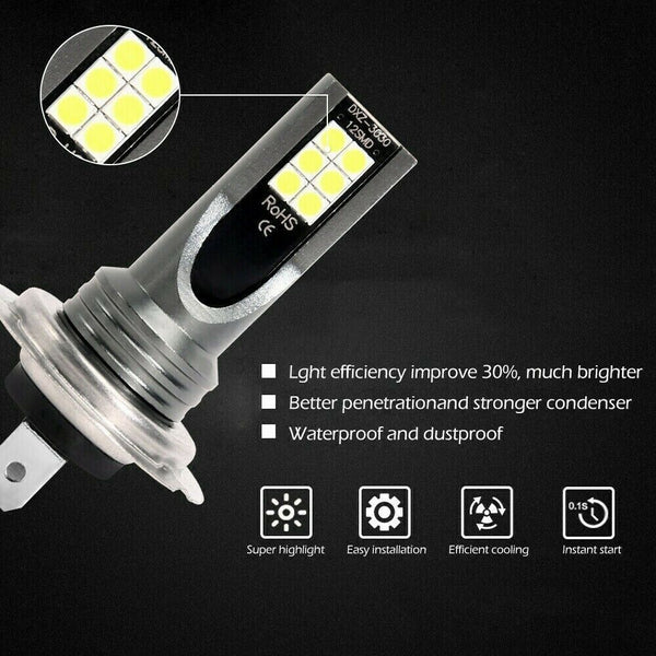 White 48W H7 Car Fog Light Xenon Hid Headlight Auto Bulbs Anti -Fog Lights