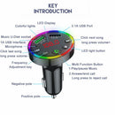 Fast Charger LED Display Transmitter Modulator Car Bluetooth Compatible 5.0 FM