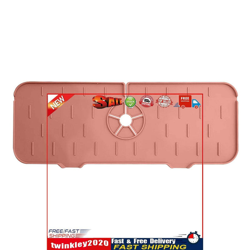 Kitchen Silicone Faucet Absorbent Mat Microfiber Sink Protector (A Pink) Newly