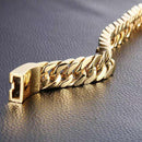 Fashion Chain Bracelet Punk Men Circle Bangles Streetwear Jewelry (Black)