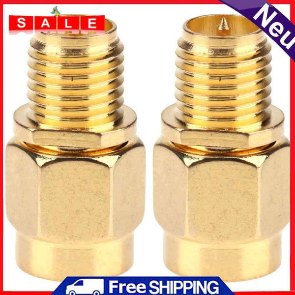 2pcs Straight Give Full Copper SMA Female to Male SMA Male Adapter Un
