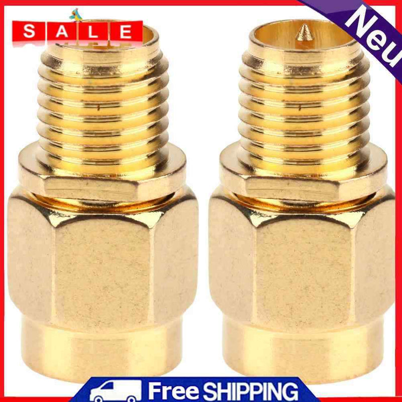 2pcs Straight Give Full Copper SMA Female to Male SMA Male Adapter Un