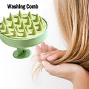 Silicone Scalp Head Body Massager Comb Round Hair Washing Brushes (Green) Newly