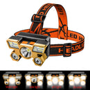 USB Rechargeable 5 LED Headlamp 4 Gears Outdoor Waterproof Warning Head Tor
