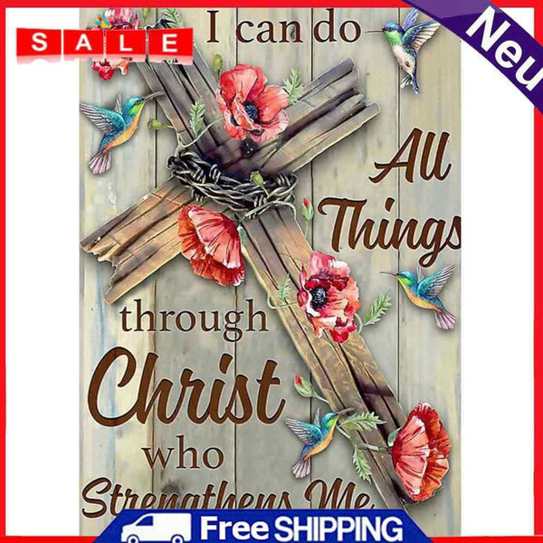 5D DIY Diamond Painting Full Square Drill Cross English