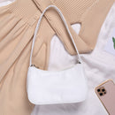 Fashion Ladies PU Leather Solid Color Underarm Bag Retro Butterfly Chain Purse