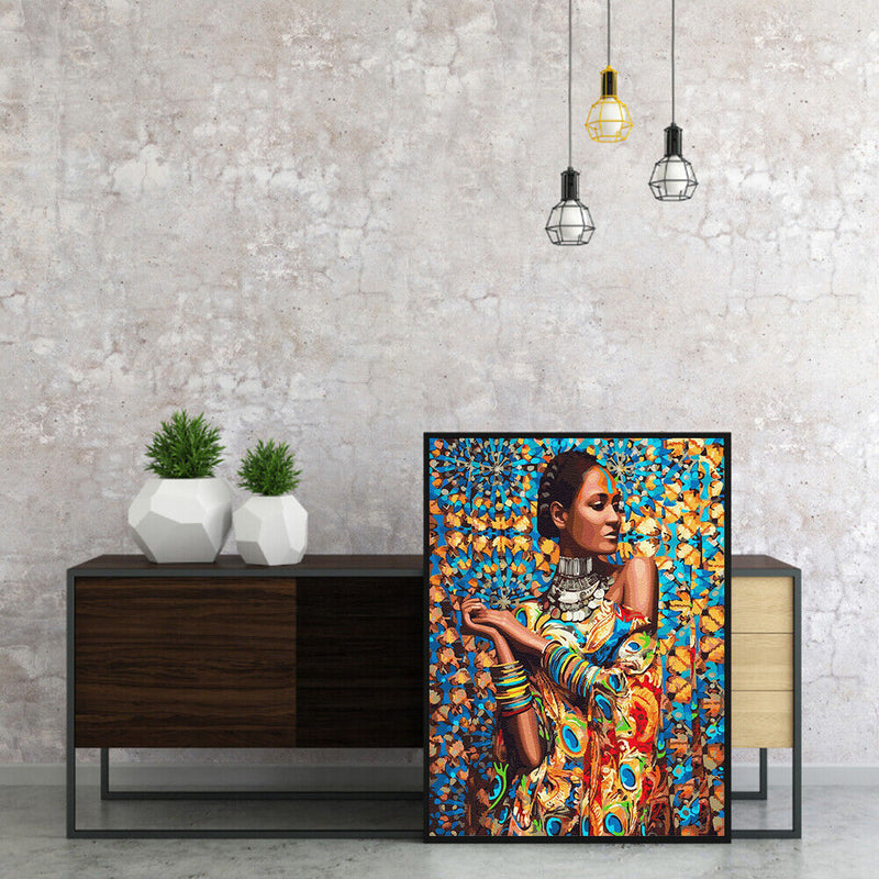Hand Painted on Canvas DIY Fashion Woman Oil Paint By Numbers Drawing Kit Craft