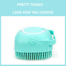Silicone Pet Cat Bath Massage Brush Shampoo Grooming Comb Scrubber (Green) Newly