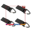 Nylon Belt Clip 4pcs Molle Attachment Gear Clip Carabiner Keychain (Black)