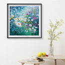 11CT Full Embroidery Daisy Bush Cotton Print Cross Stitch Kit Home Decoration