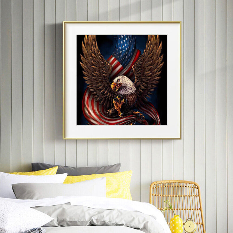 Eagle Flag Frameless DIY Oil Paint by Numbers Hand Painted Artistic Craft