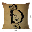 Non-fading Letter D Printed Pillowcases Square Cleanable Sofa Car Cushion Covers
