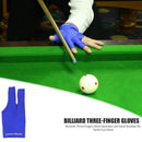 Billiards Three Fingers Glove Left Hand Billiard Glove Free Size (Blue) Newly