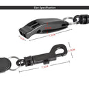 Dual Frequency Emergency Whistle with Hook Portable Rescue Whistle (Black)