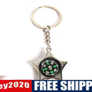 Star-shaped Ruder Compass Pendant Keychain Outdoor Camping Key Ring Gift