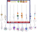 Crystal Ornaments - Clear Crystals Hanging Pendants Charm Ornaments Pack of