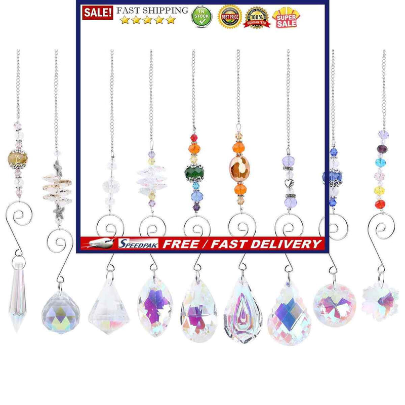 Crystal Ornaments - Clear Crystals Hanging Pendants Charm Ornaments Pack of