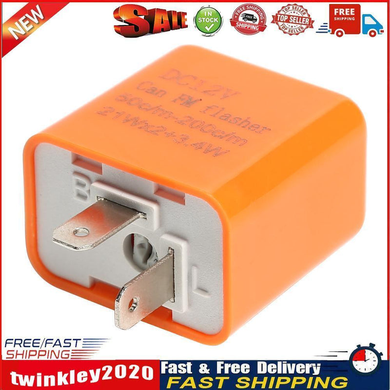 Motorcycle Motorbike 2 Pin Speed Adjustable LED Indicator Flasher Relay Newly