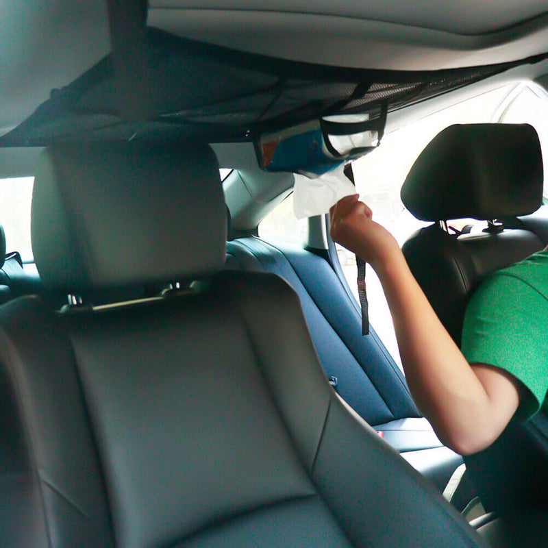 Double-Layer Car Roof Hanging Storage Net Organizer Car Interior Accessories