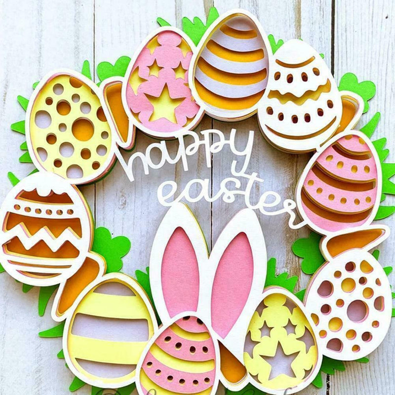 2022 Easter Bunny Garland Home Garden Door Wall Decor Hanging Easter I9X4