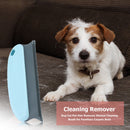 Dog Cat Pet Hair Remover Manual Cleaning Brush for Carpet Beds (Light Blue)