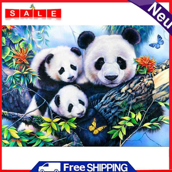 5D DIY Full Round Drill Diamond Painting Butterfly Panda Embroidery Art Ornament