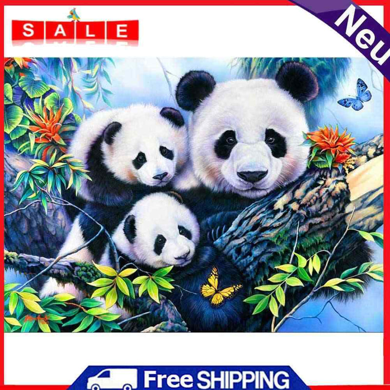 5D DIY Full Round Drill Diamond Painting Butterfly Panda Embroidery Art Ornament