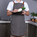 Canvas Apron Adjustable Men Women Kitchen Cooking Pinafore w/Pocket (Gray) Newly