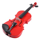 Wood 1/8 Size Handmade Acoustic Violin Red Fiddle for Beginner Learning