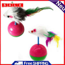 Pet Cat Funny Toys Plush Feather Mouse with Plastic Ball Toys for Kitten Playing