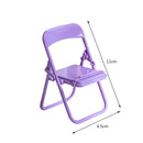 Mini Mobile Holder Creative Folding Chair Table Cell Phone Stand (Purple) Newly