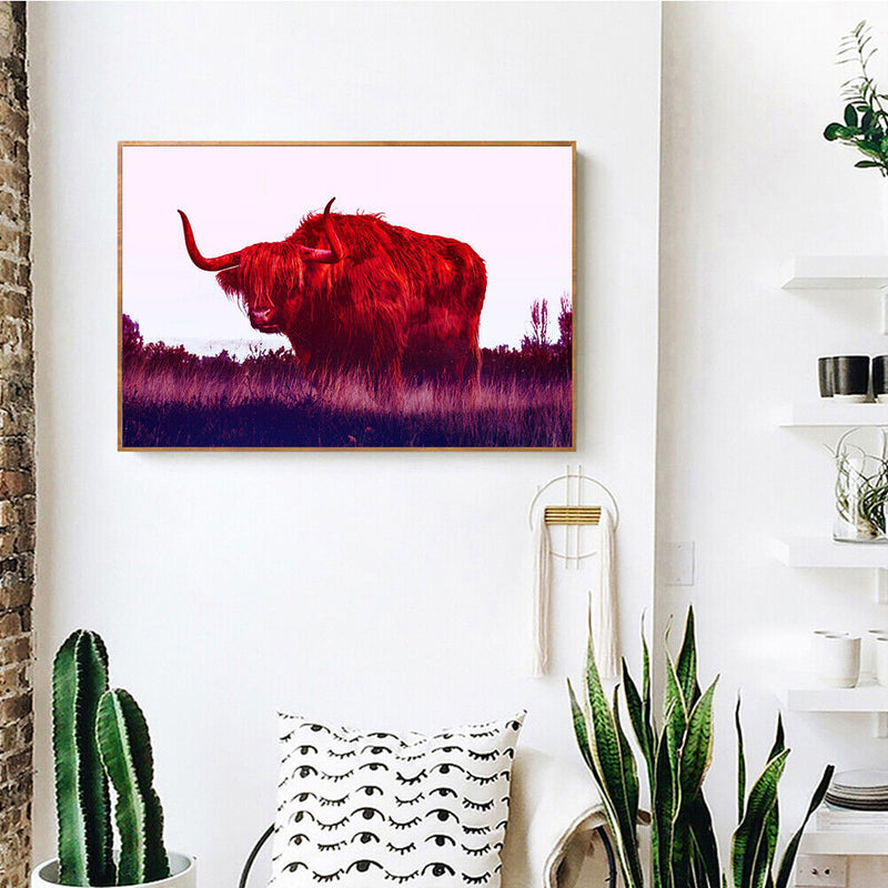 Cow Animal Pattern Digital Paint Frameless Hand Painted Oil Picture DIY Decor
