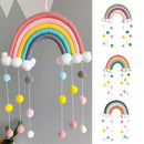 Handmade Woven Photo Prop Clouds Felt Ball Wall Hanging Decor Rainbow Tapestry