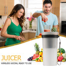 Portable Blender Wireless Juicer USB Small Lemon Orange Fruit Cup (Grey) Newly