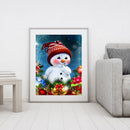 11CT Printed Full Embroidery Snowman Needlework DIY Cotton Craft Home Decor