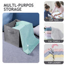 Storage Basket Bins - Foldable Storage Boxes with Handles - Rectangular (Grey)