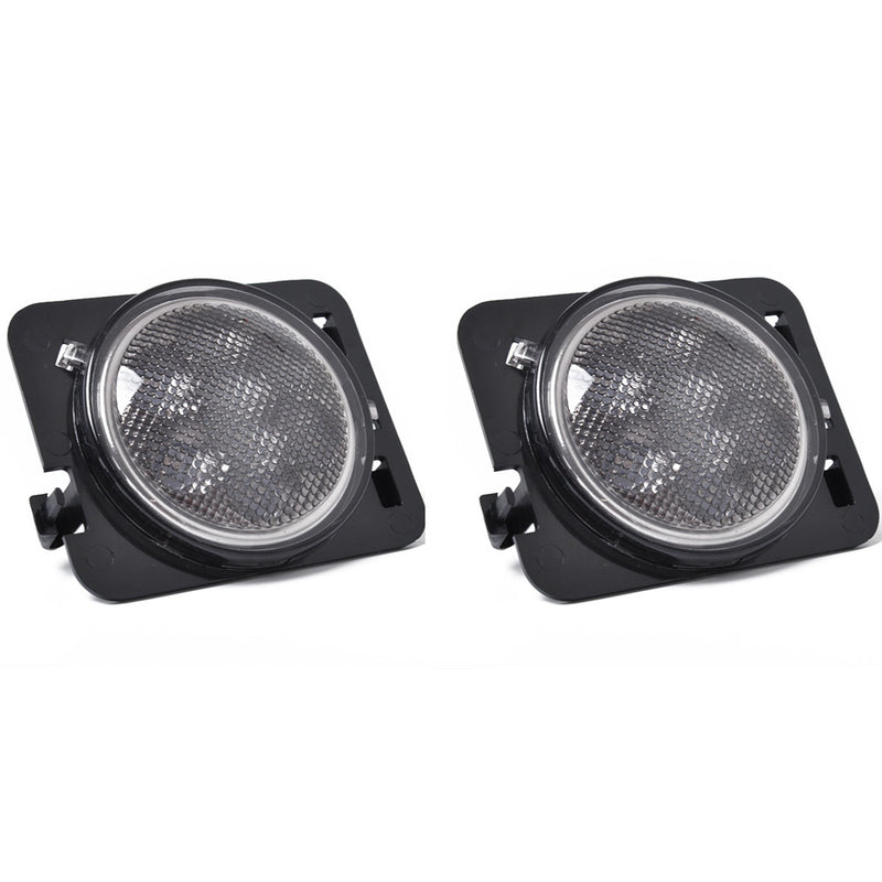 Front Fender LED Side Marker Lights Clear Lens for 07-18 Jeep Wrangler JK Sport