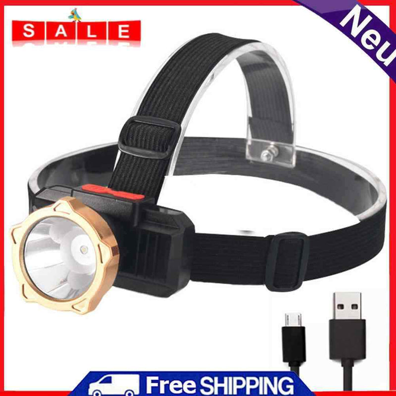 Waterproof USB Fishing Headlamp 1200mAh Built-in Battery Portable Headlights