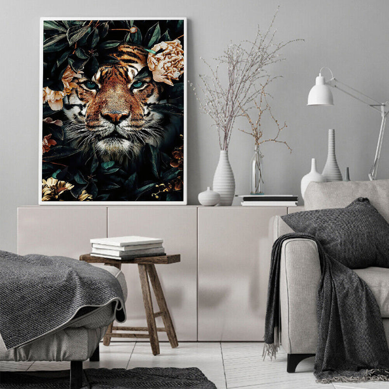 Hand Painted on Canvas DIY Cat Family Oil Paint By Numbers Drawing Kit Ornaments