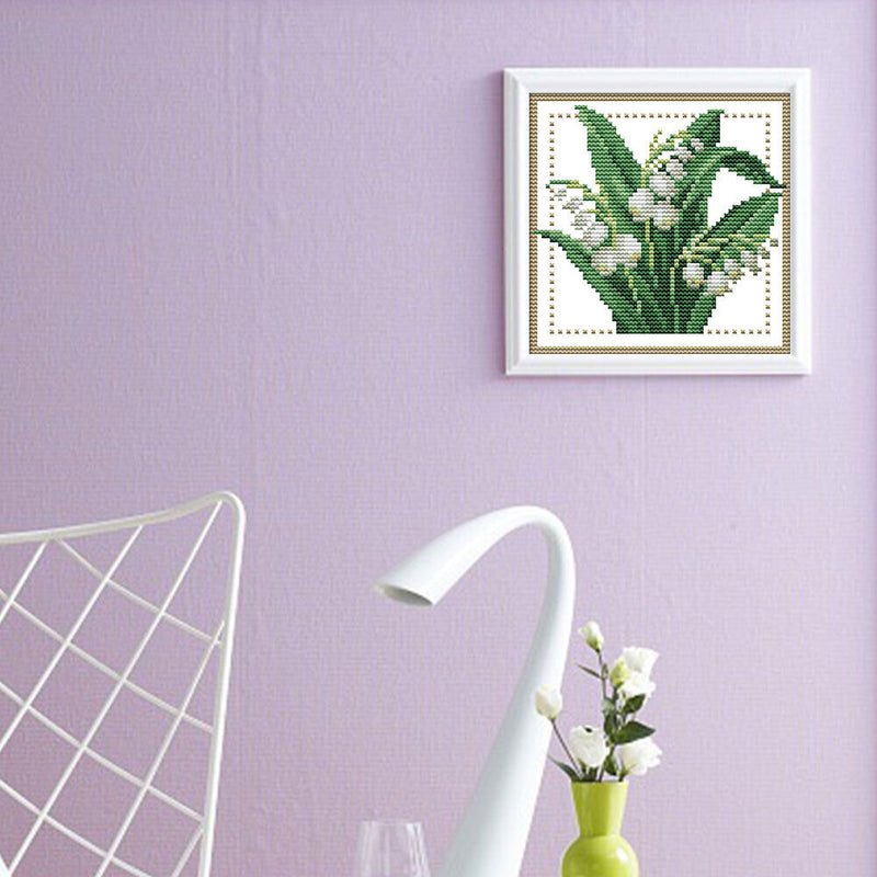 Partial Cross Stitch 14CT Cotton Thread DIY Counted Embroidery Flower May Kitss