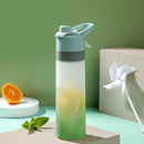650ML Spray Water Bottle with Handle Plastic PC Frosted Space Cup (Green) Newly