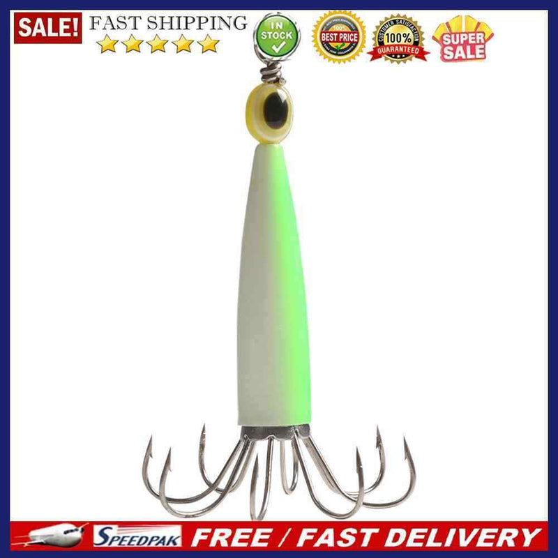 Squid Jig Fishing Lure Hook Octopus Artificial Hard Bait (Luminous Green 8 Claw)