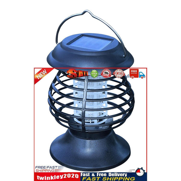Bug Zapper Solar Powered Portable Outdoor Mosquito Killer Fly Trap Lantern Newly