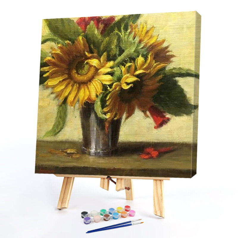Flower Oil Paint By Numbers Kits DIY Hand Painted Home Decoration Gift No Frame