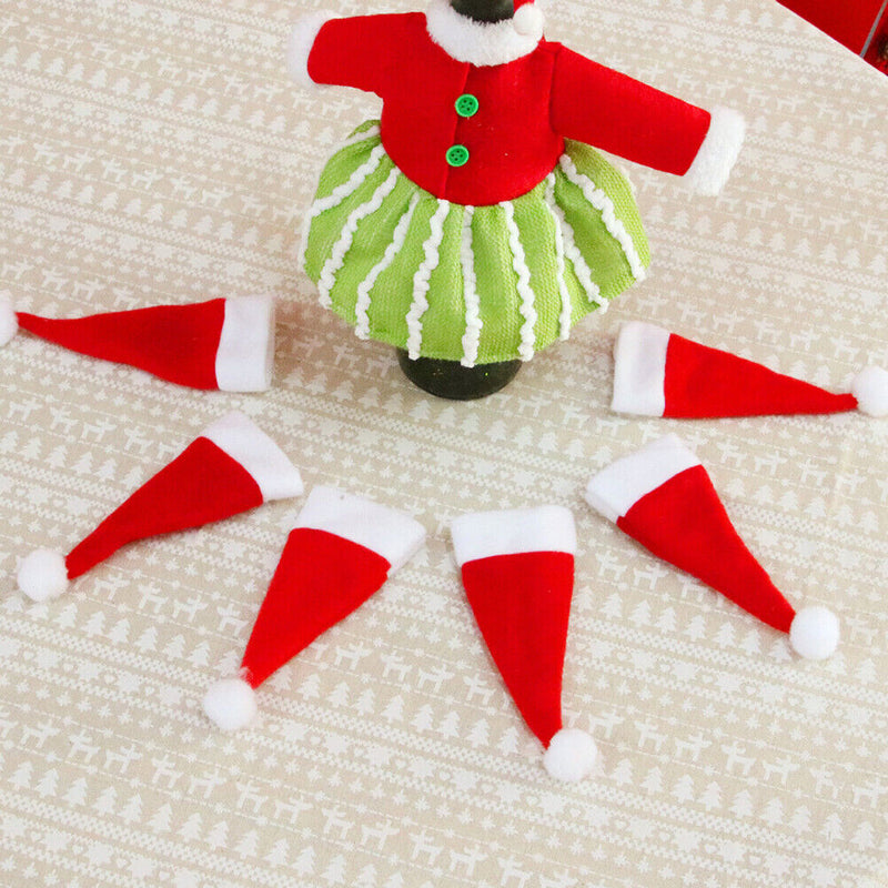 Christmas Hat Tableware Holder Bag Non-Woven Fabric for Home Holiday Party Decor