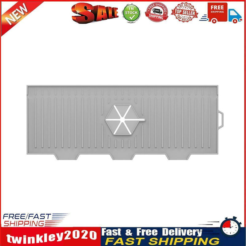 Kitchen Silicone Faucet Mat Sink Splash Guard Countertop Protector (Grey) Newly