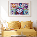 Full Embroidery Owl Pattern Stamped Canvas 11CT DIY Cross Stitch Kits Home Decor